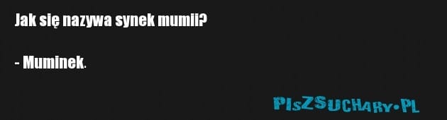 Jak się nazywa synek mumii?

- Muminek.