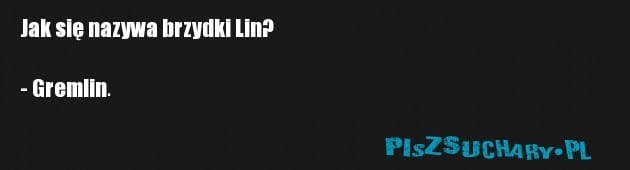 Jak się nazywa brzydki Lin? 

- Gremlin.